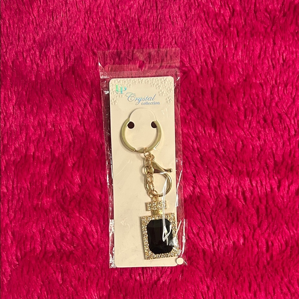 Crystal Collection Black and Gold Keychain